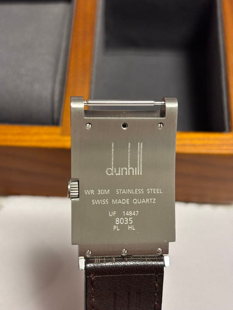 ダンヒル　ドライビングウオッチ　ウェイファー8035 ダークブラウン純正ベルト