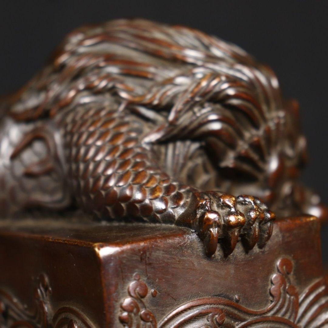 銅製 神獣 水獣 吸水竜王 鎮宅 辟邪 開運 風水 招財 置物 工芸品