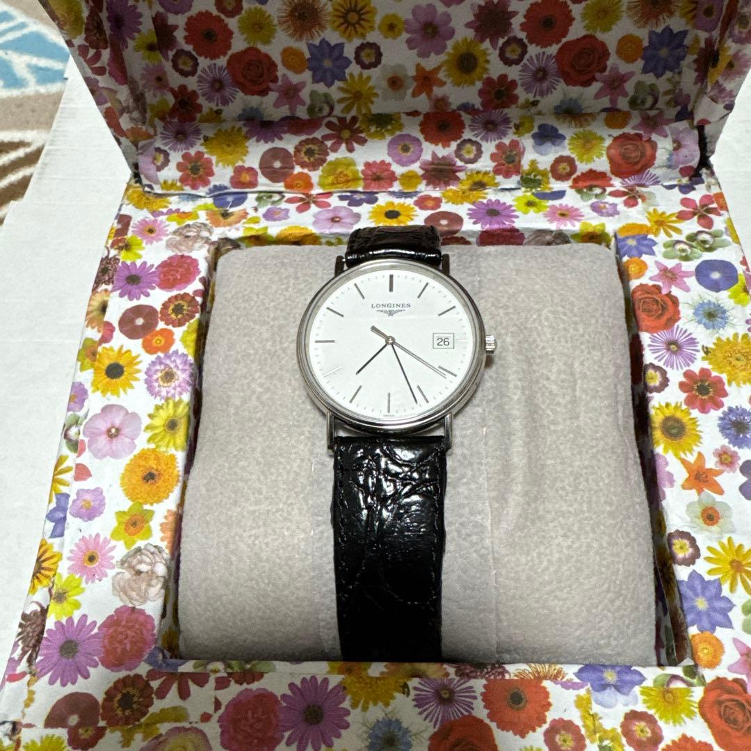 LONGINES 腕時計 アナログ ホワイト/ブラック