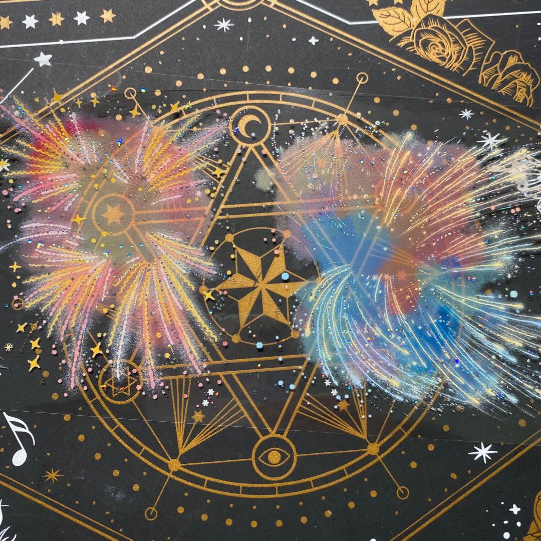 【9236】海外　中古巻貝殻銀マスキングテープ　半透明花火　装飾背景系　残量多め