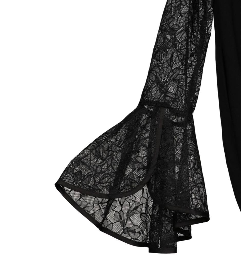 お正月限定価格‼️ANDRESD 【新品未使用】ベルスリーブスリットドレス M