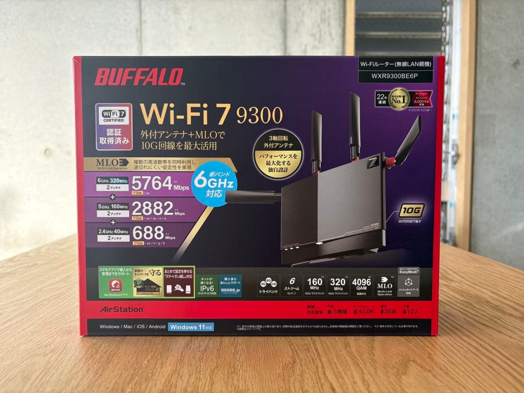 BUFFALO Wi-Fi 7 9300 WXR93008E6P ルーター