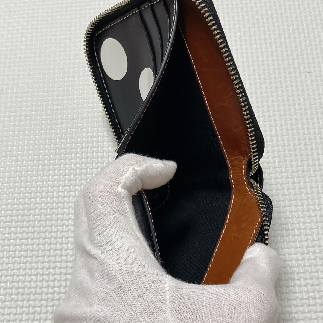 未使用TORY BURCH トリーバーチ　レザーラウンドジップ二つ折り財布　黒