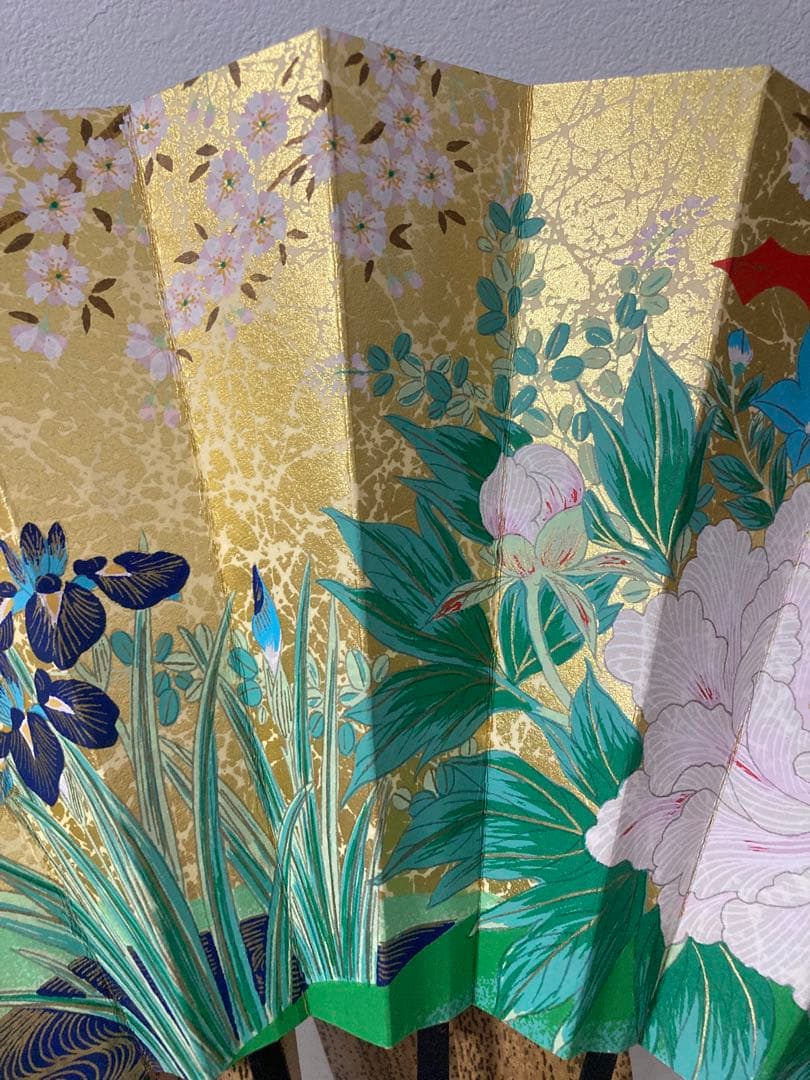 京扇子 とくの 両面 飾り扇子 鶴 百花