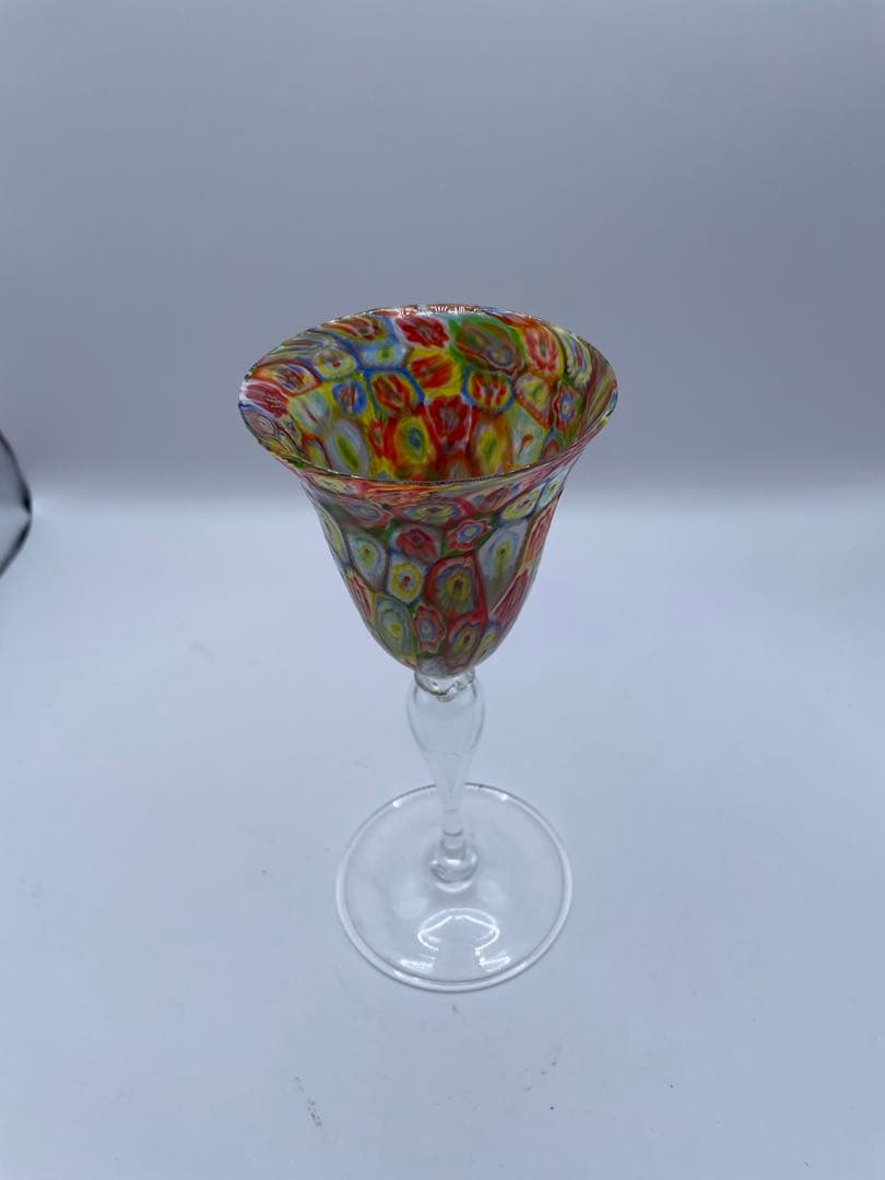 カラフルモザイクガラスワイングラス