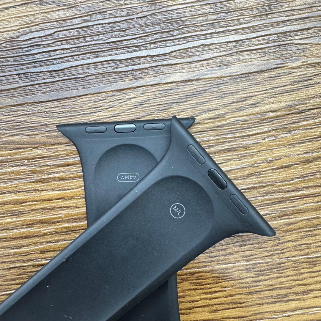 2475 Apple Watch エルメス　ブラック　黒　ラバー　スポーツバンド