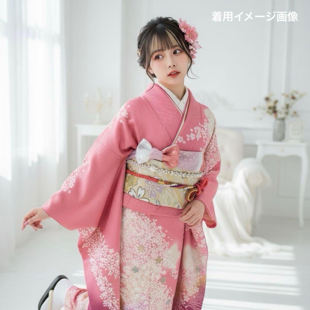 逸品 振袖7点フルセット 京都きもの友禅 桜尽くし 正絹　成人式　結婚式
