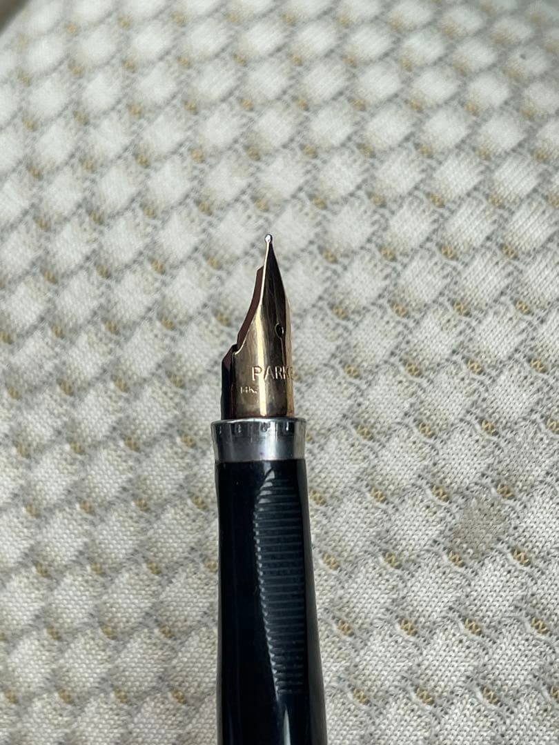 PARKERSTERLING CAP&BARRELU.S.A格子柄　14万年筆