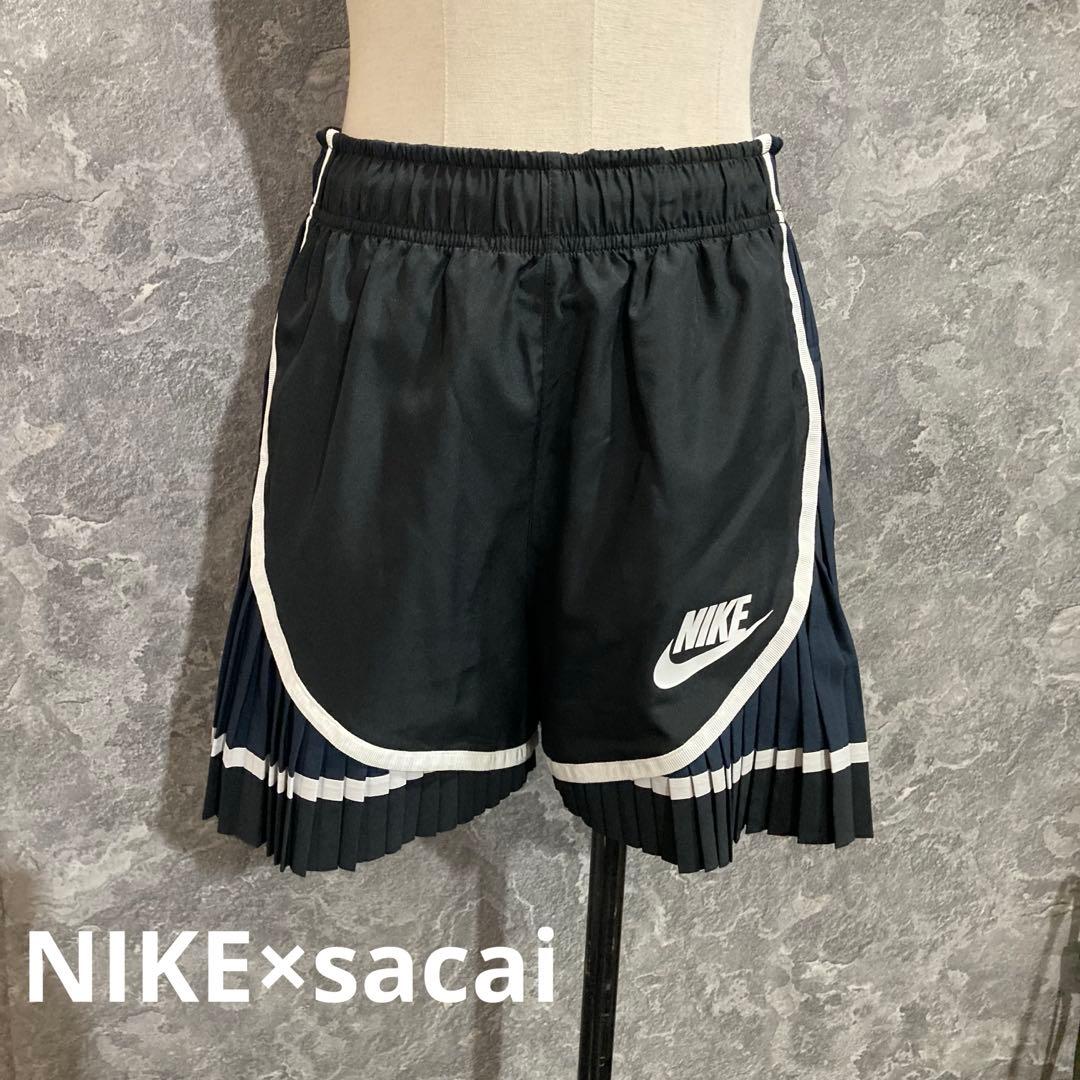 ナイキ　NIKE×sacai キュロット　プリーツ　ショートパンツ　ブラック