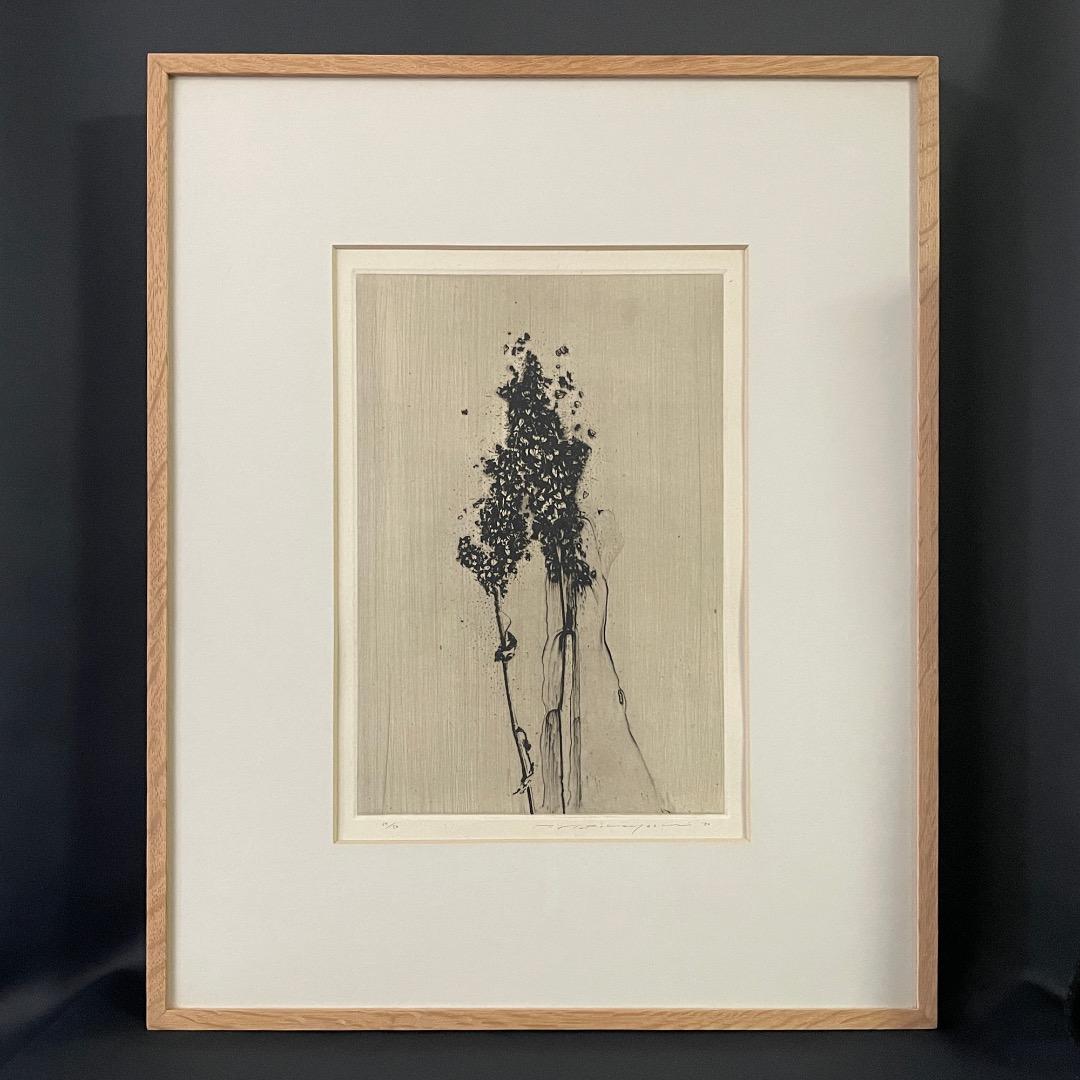 中林忠良「Position'80 野 l 」エッチング 額付 サイン 中古 美品