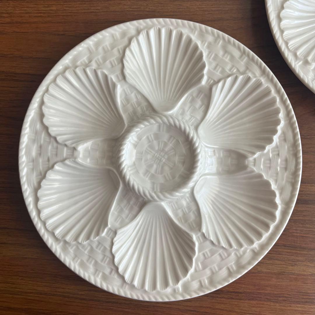 フランスアンティーク ♧ ロンシャン ♧ オイスタープレート24cm x2枚