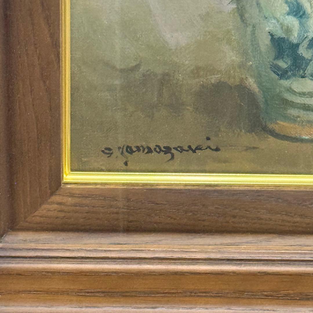 H17KZ2a 山崎翠祥 薔薇 F5号 額装 油彩画