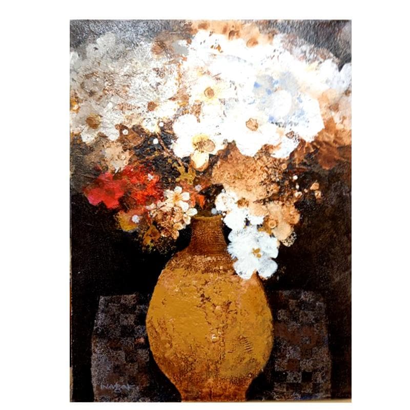 ☆ 稲垣 昌紀 ☆「白い花」　油絵　F4号　綺麗！