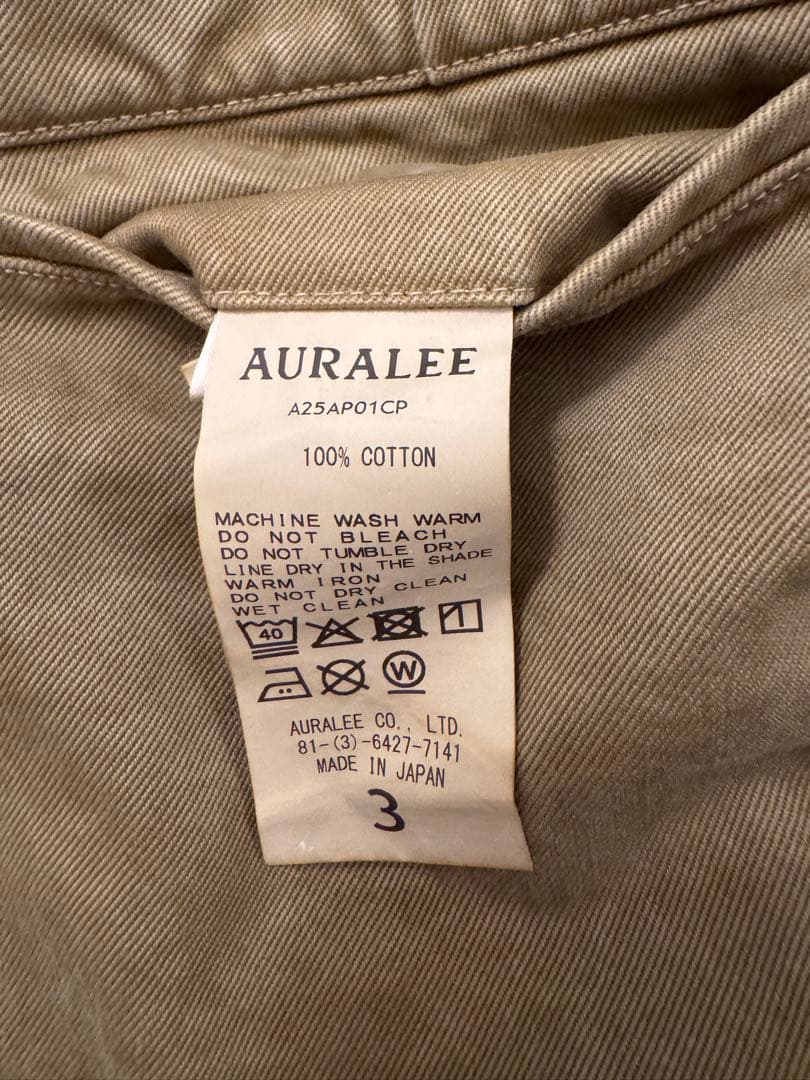 パンツ AURALEE PRODUCT DYED FINX CHINO 25AW