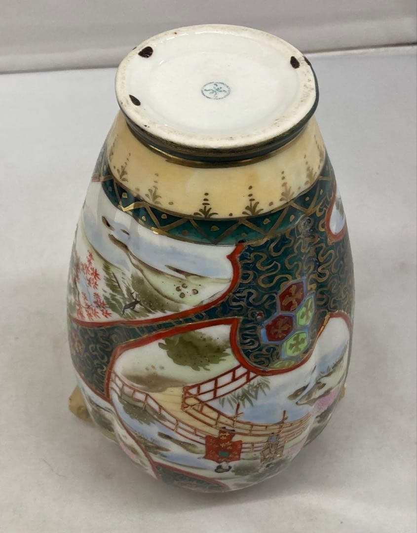 B387s 「名所美人図 花生」ノリタケ　明治時代　輸出　スパイダーマーク