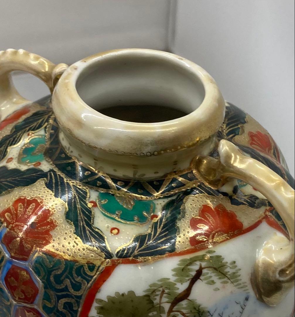 B387s 「名所美人図 花生」ノリタケ　明治時代　輸出　スパイダーマーク