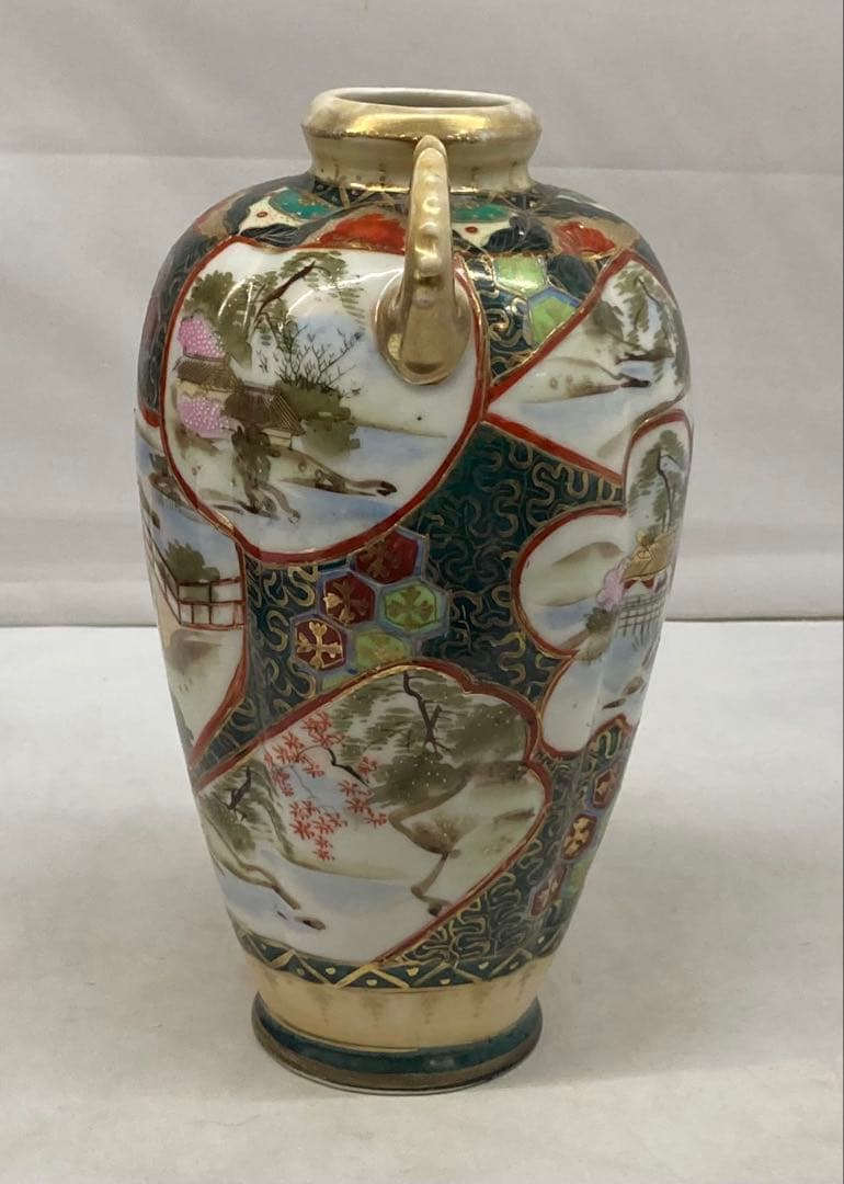 B387s 「名所美人図 花生」ノリタケ　明治時代　輸出　スパイダーマーク