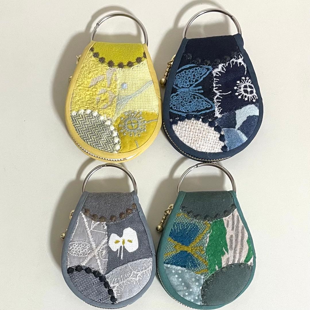 ぽろんL字キーケース ミナペルホネンハンドメイド ポーチ 両面パッチワーク