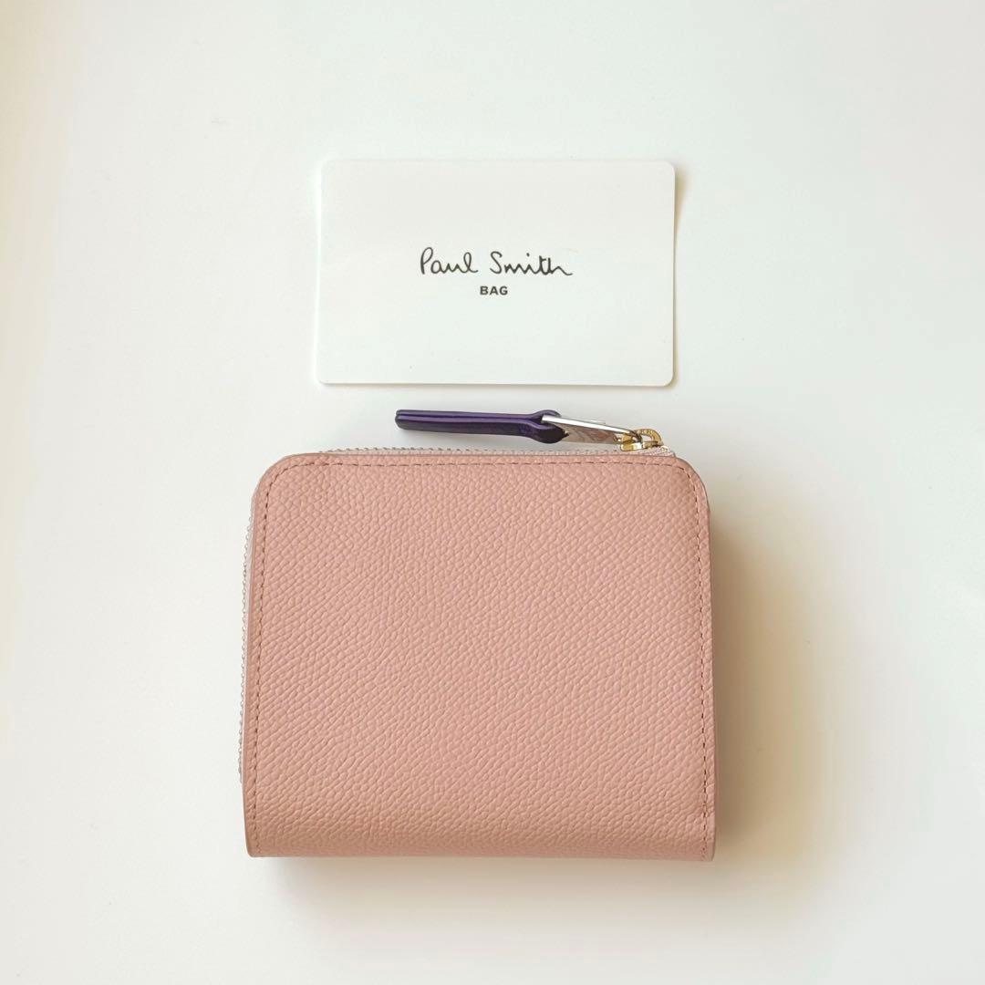 Paul Smith ポールスミス 二つ折り財布 折財布 レモンプリント ピンク