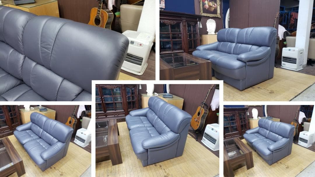 C37　美品　応接セット 6点セット 本革（一部合皮） ソファ