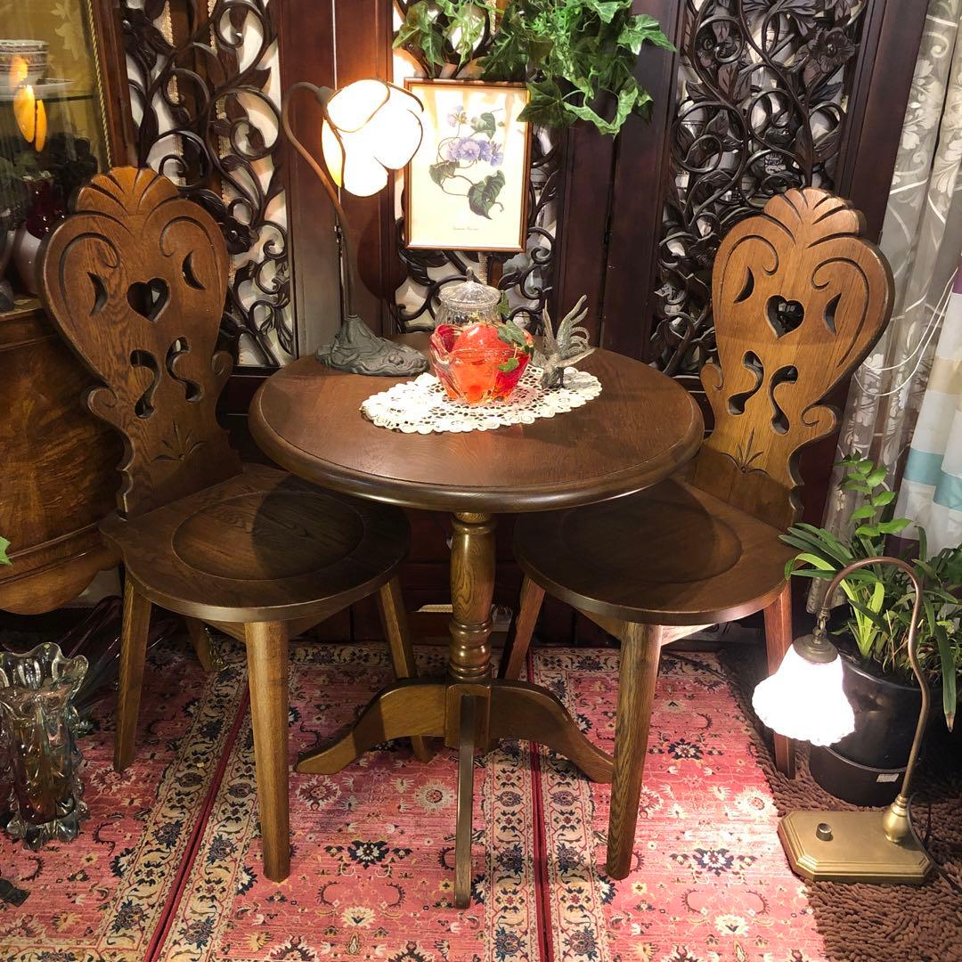 ８０年代　ブリティッシュアンティークST スピンドルコンパクト　ラウンドテーブル