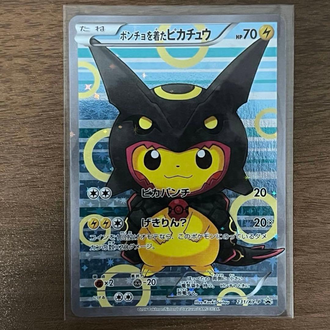 ポンチョを着たピカチュウ　黒　レックウザ