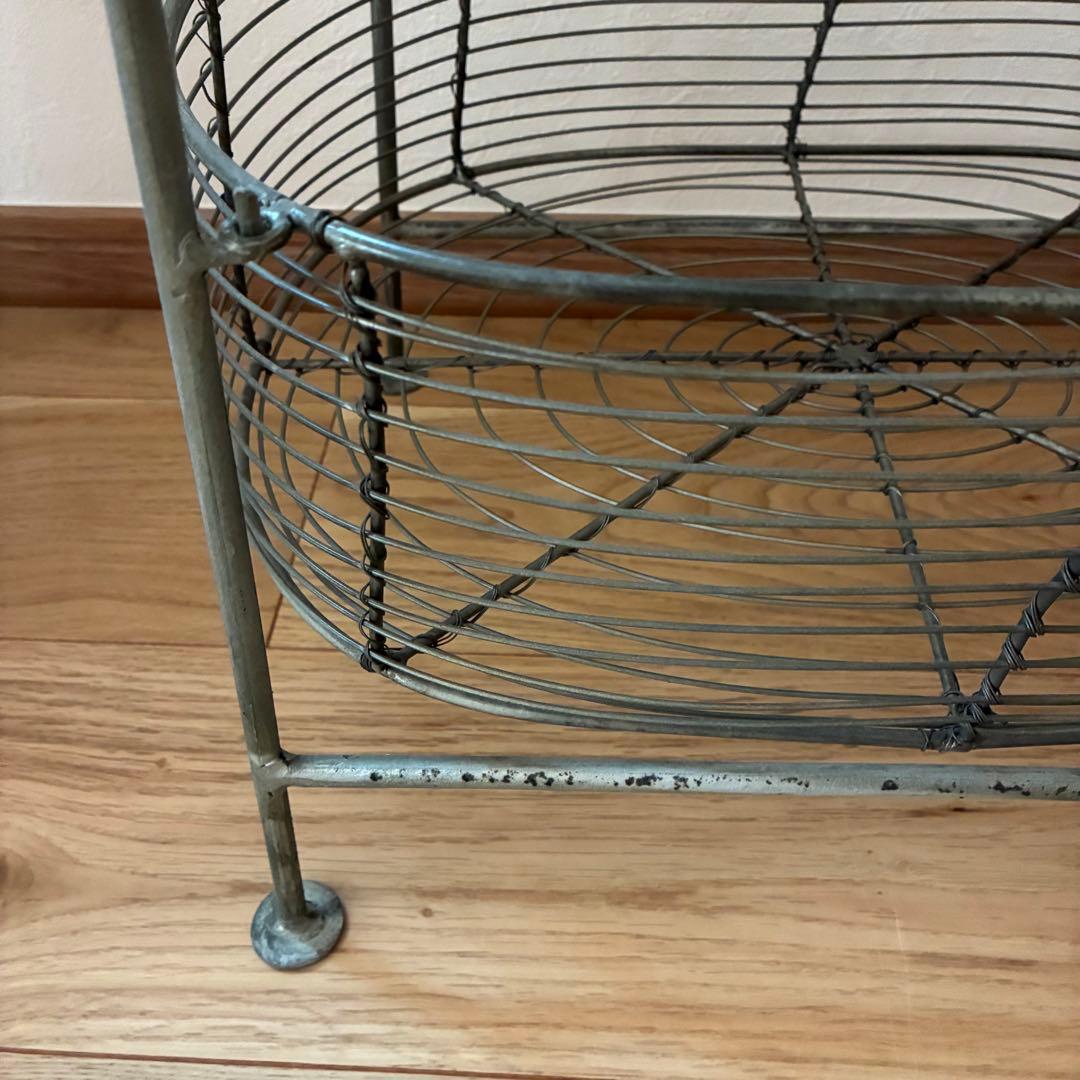 店舗什器　３段　カゴ　ラック　 アンティーク