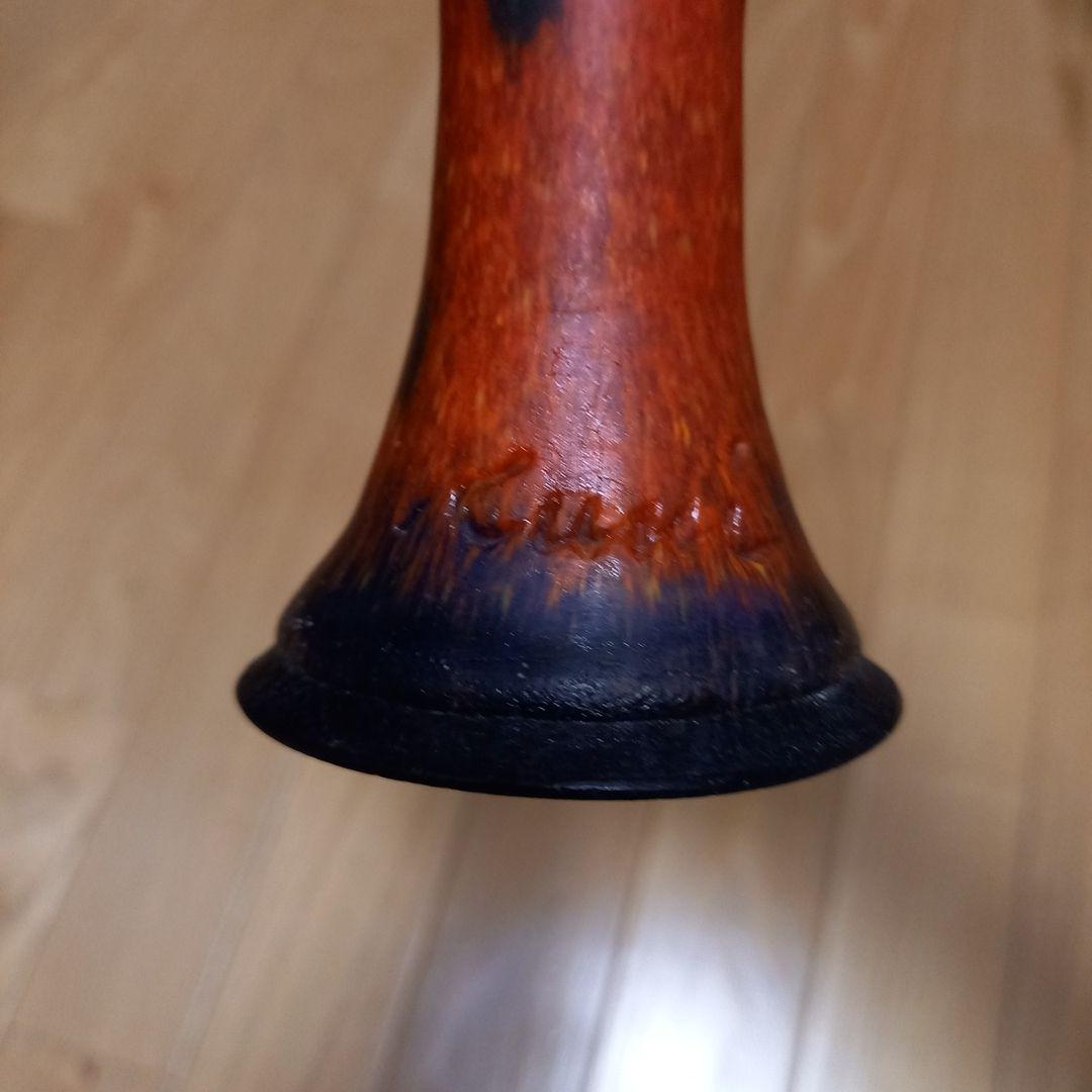 酒器　馬上杯　馬上盃　骨董　赤と黑の趣きのあるグラス