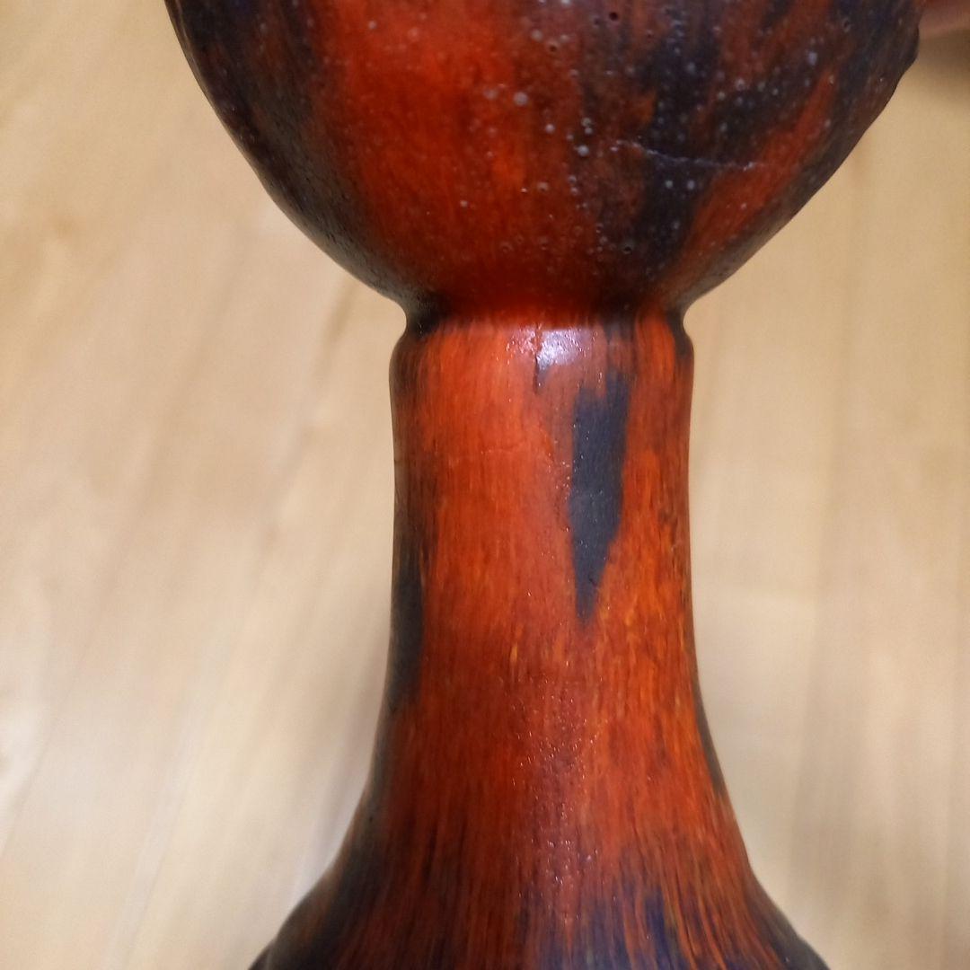 酒器　馬上杯　馬上盃　骨董　赤と黑の趣きのあるグラス