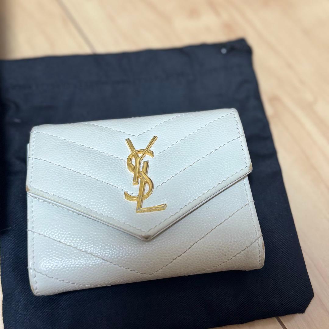 SAINT LAURENT 二つ折り財布 ホワイト