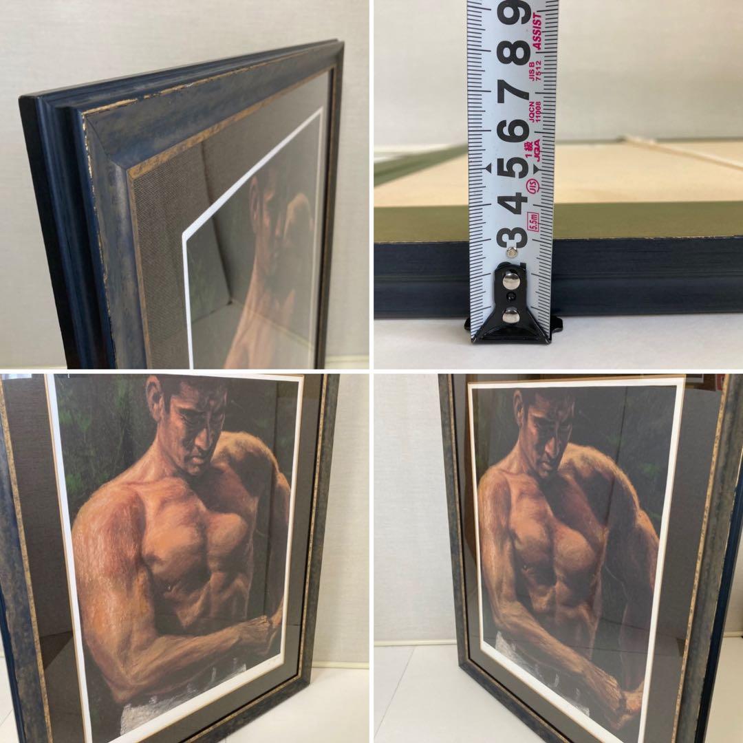 福山小夜 「高倉健の世界」版画 黄金の服 シルクスクリーン 大型 額装 限定品