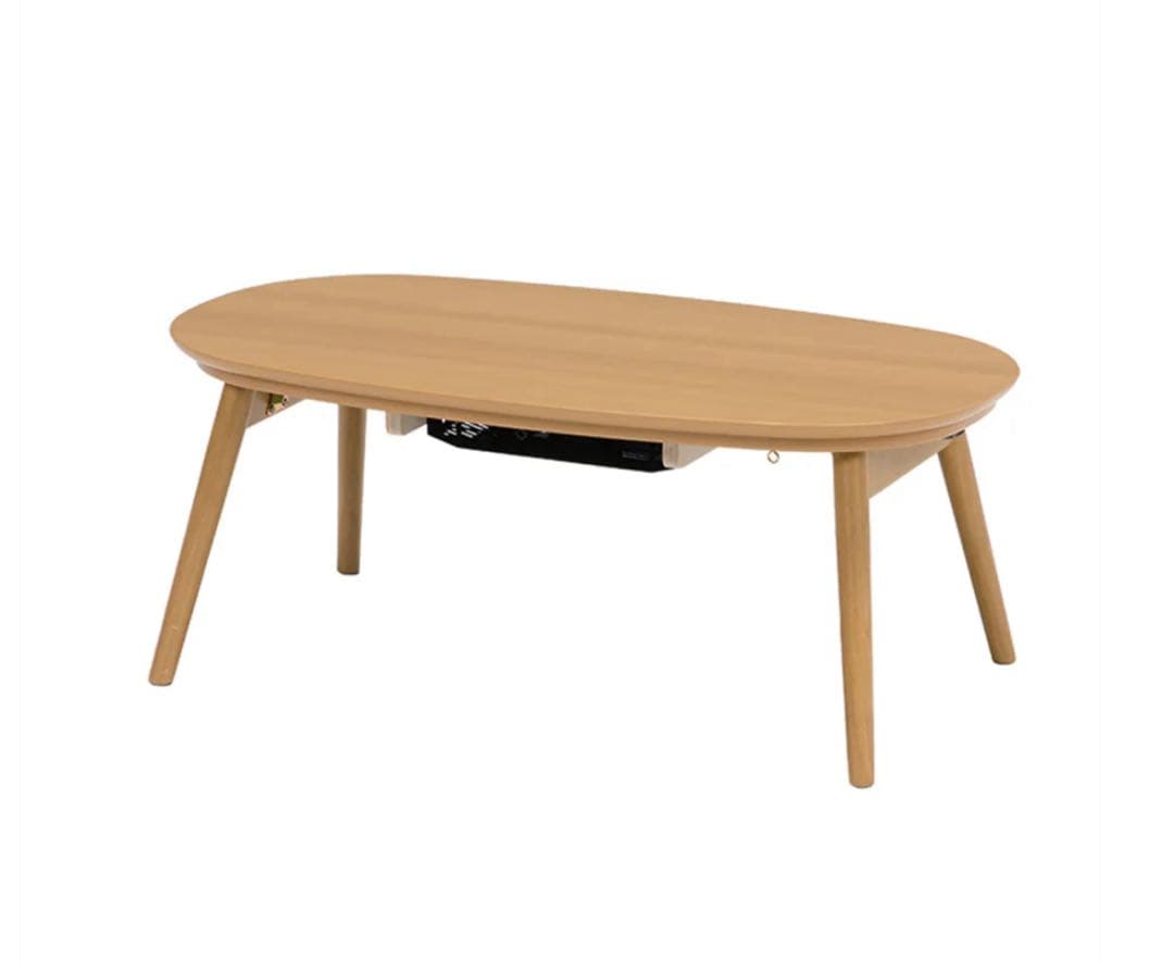 楕円形木製こたつ 中型 ナチュラル