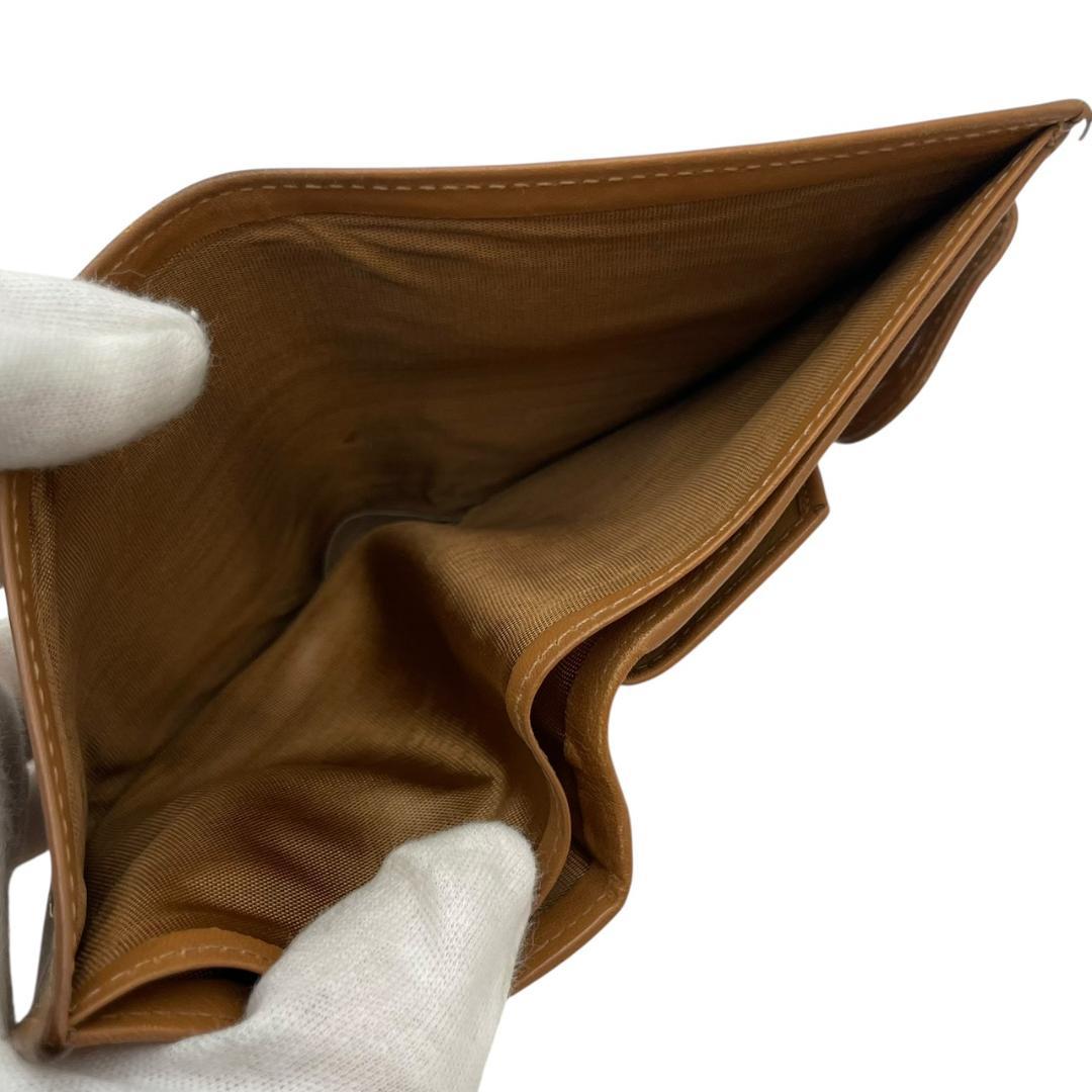 【美品】 CELINE セリーヌ 二つ折り財布 マカダム トリオンフ レザー