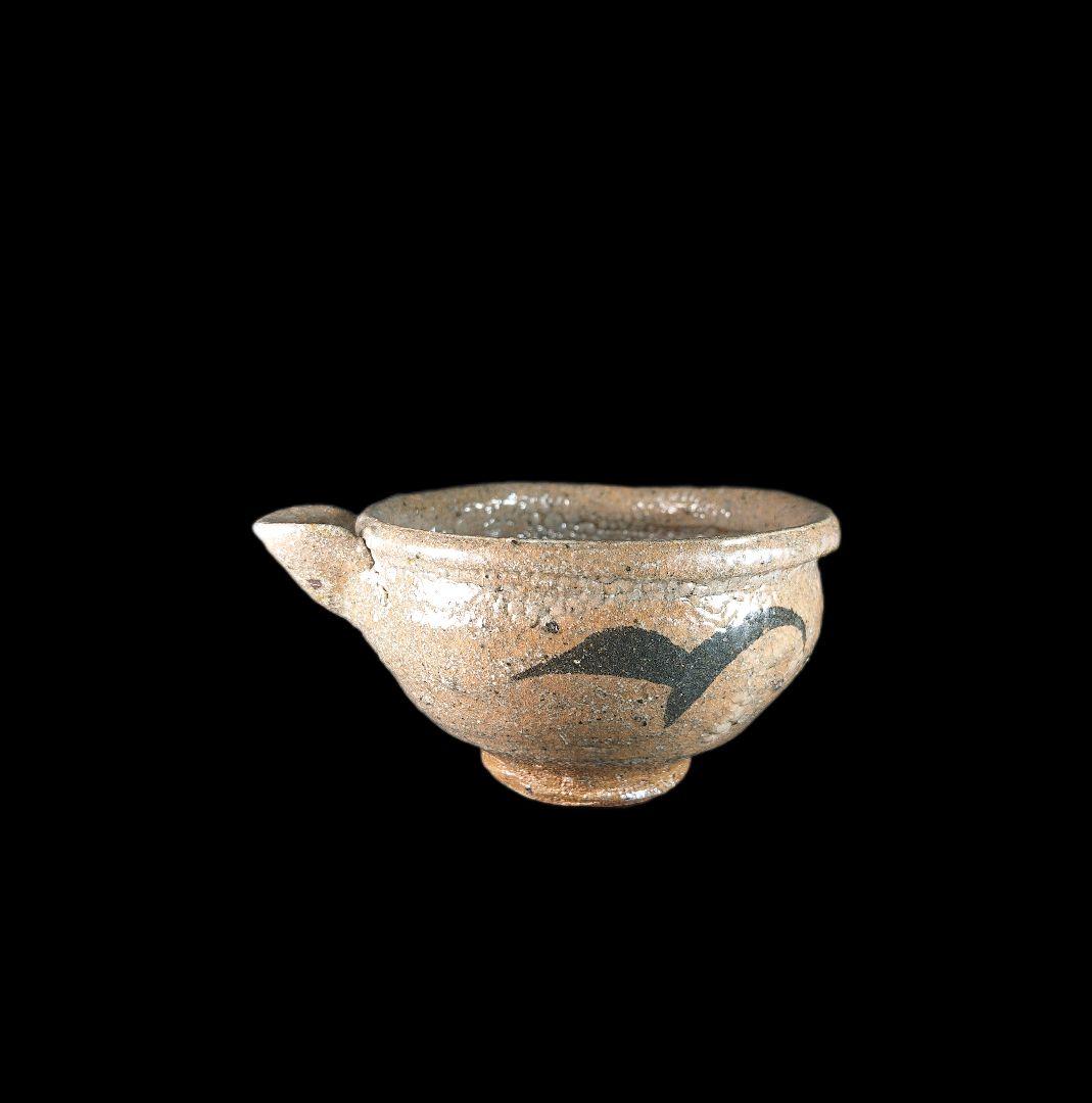 ■唐津焼 丸田宗彦 絵唐津片口ぐい呑 共箱、共布、栞揃い #ぐい呑み #丸田宗彦