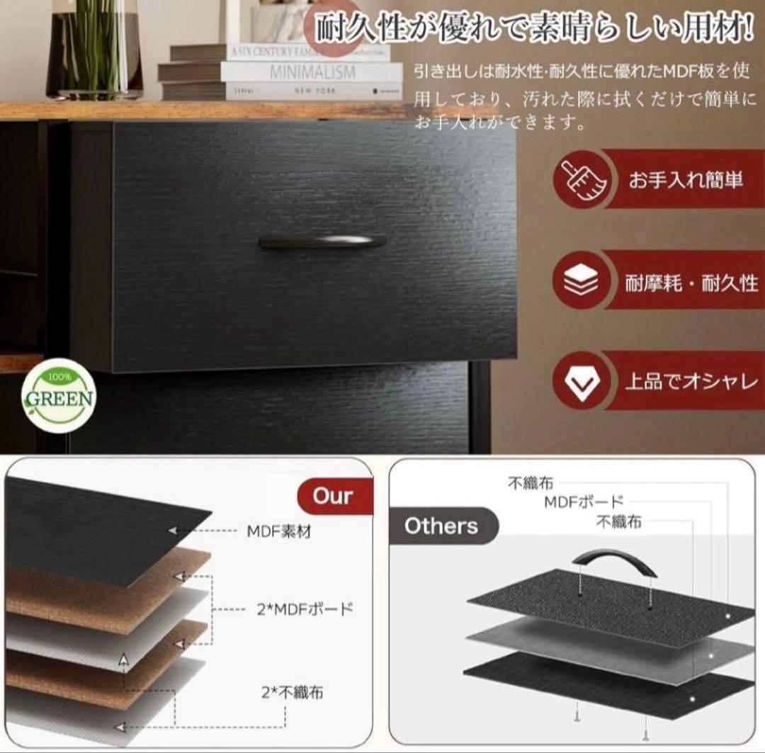 チェスト収納 棚付き　リビング収納チェスト　USBポート付き　一人暮らし