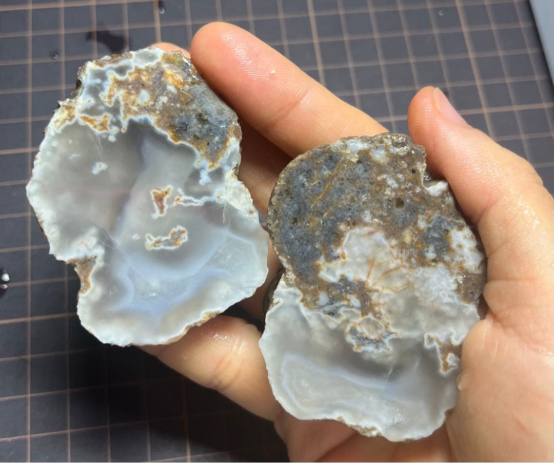 石川県産　陰陽石　龍石　サンダーエッグ　瑪瑙　国産鉱物　標本　原石　めのう