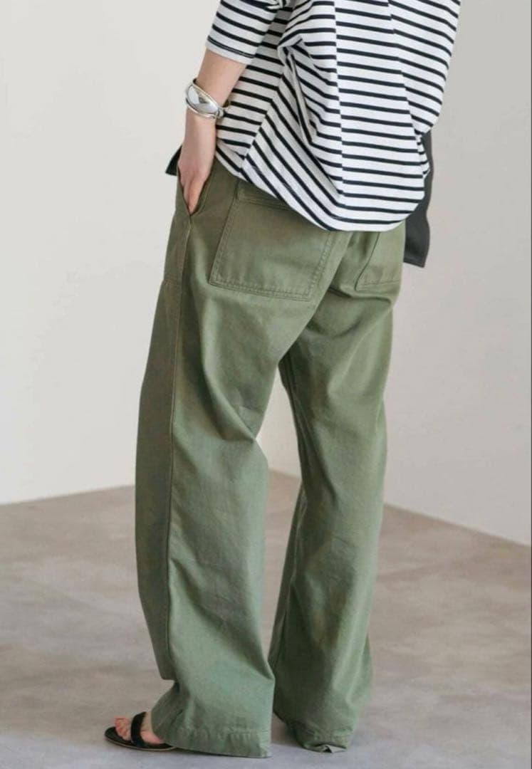 スピックアンドスパンSpick&Span★ルーズベイカーパンツ40カーキ新品