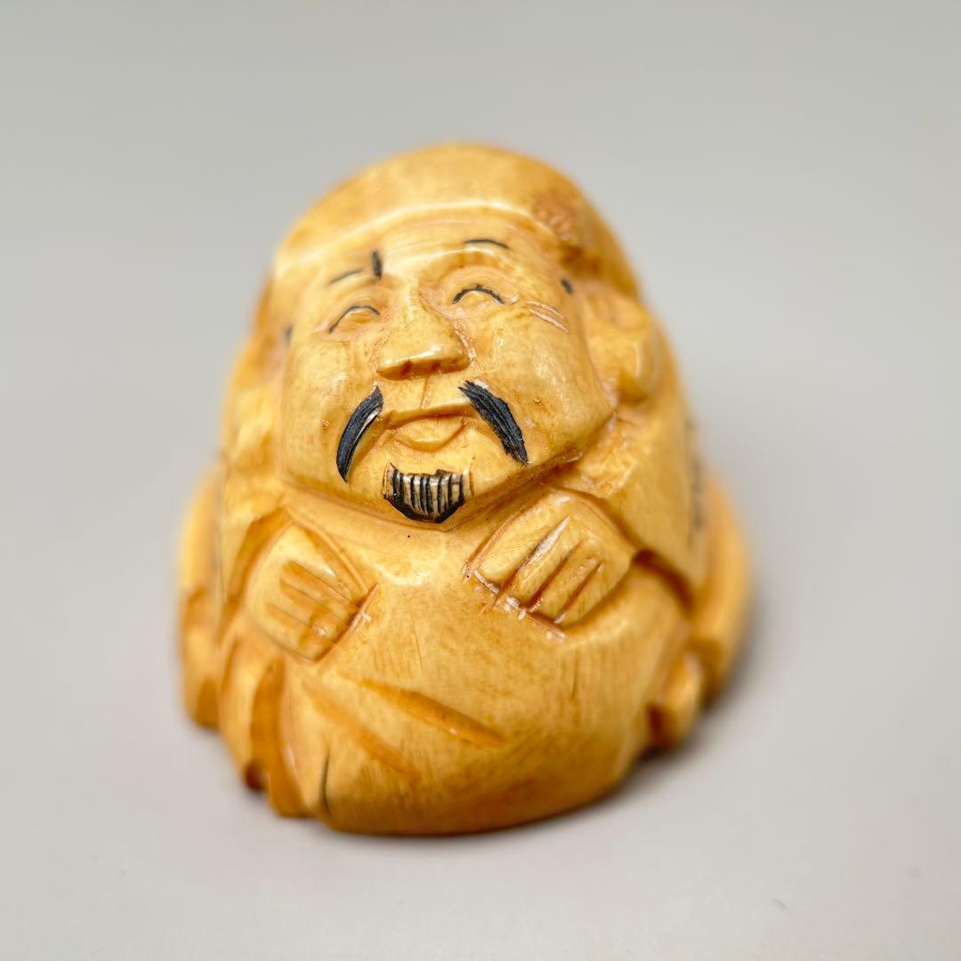 B福の神像 四体セット彫刻根付天然素材アンティーク骨董飾り物古美術置物細密細工