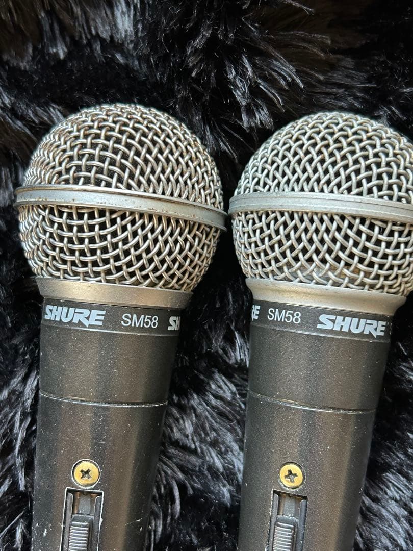 中古SHURE SM58 ダイナミックマイク 2本セット7mケーブル2本込み