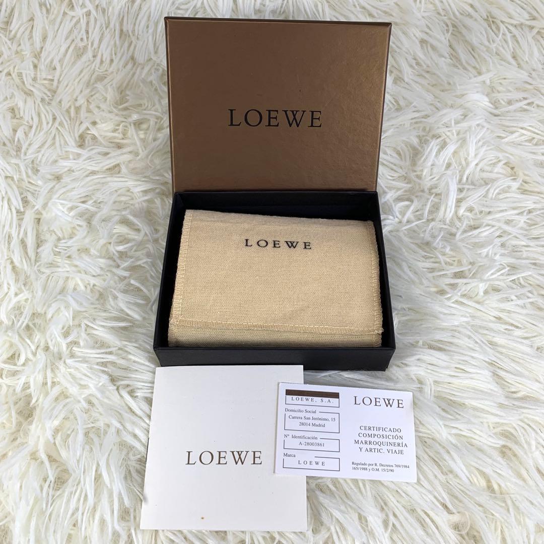 【付属品完備】ロエベ キーケース ケース アナグラム ロゴ レザー 黒 茶