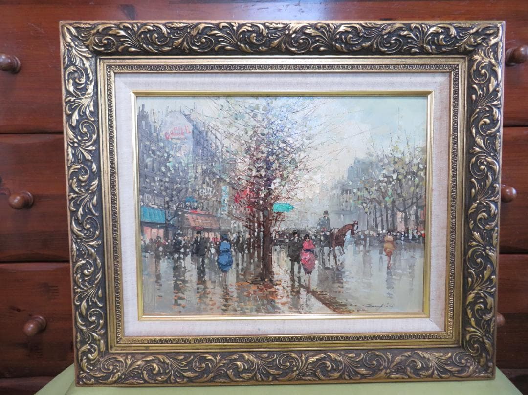 ◆Ｚampini Ａntonio　「街の景色」　油彩F6 号◆