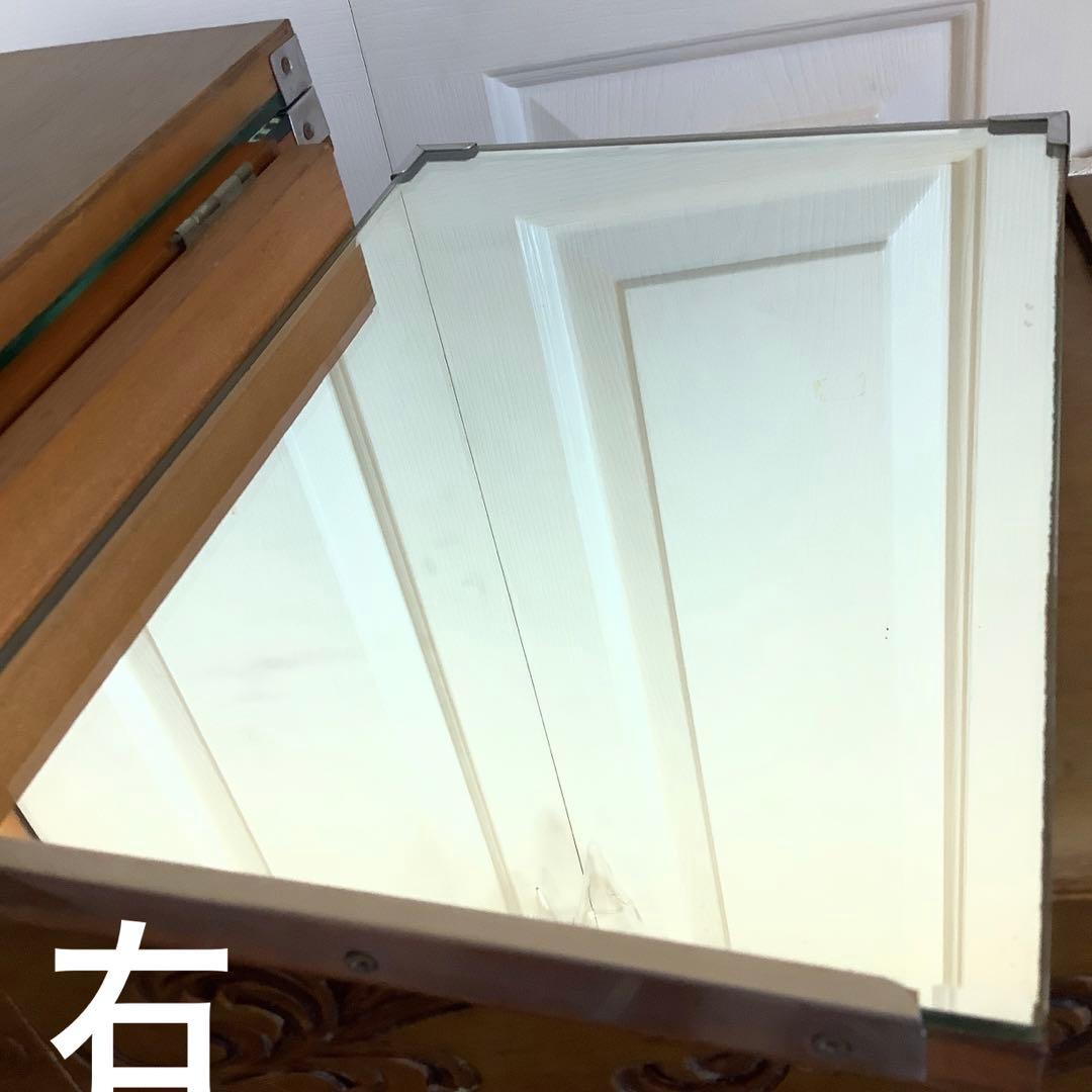 昭和レトロ　 引き出し付き三面鏡　卓上小型鏡台　姫鏡台