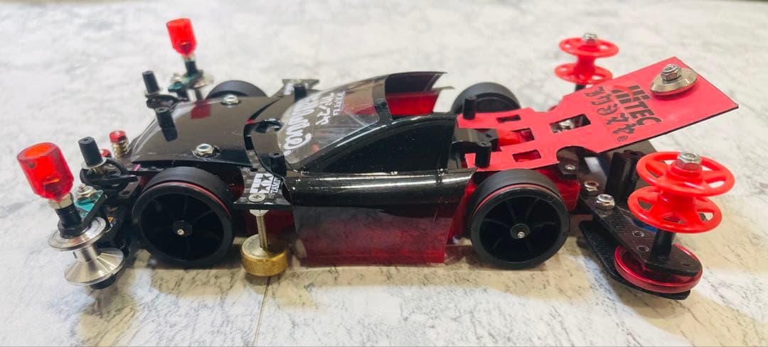 ミニ四駆　MSスギヤマ式フレキ　V字カット鳥居残し　２軸ATスラダン１軸アンカー