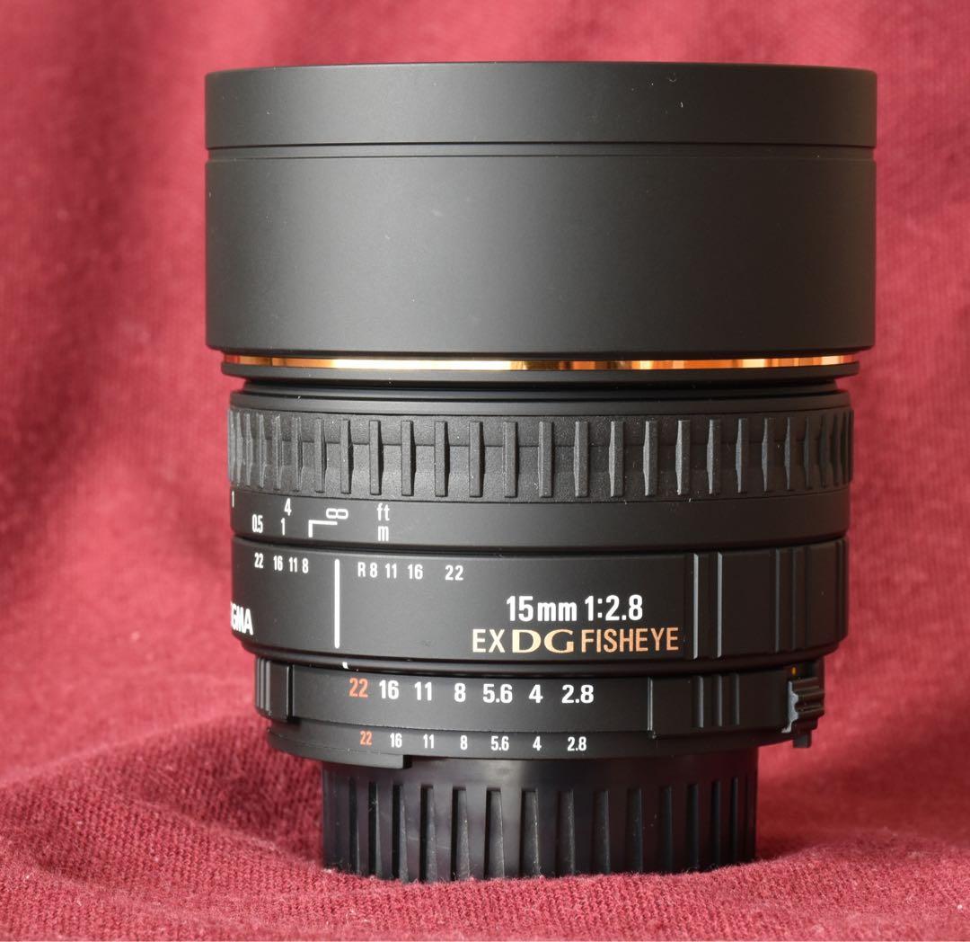 美品SIGMA 15mm F2.8 EX DG FISHEYE Nikon箱付