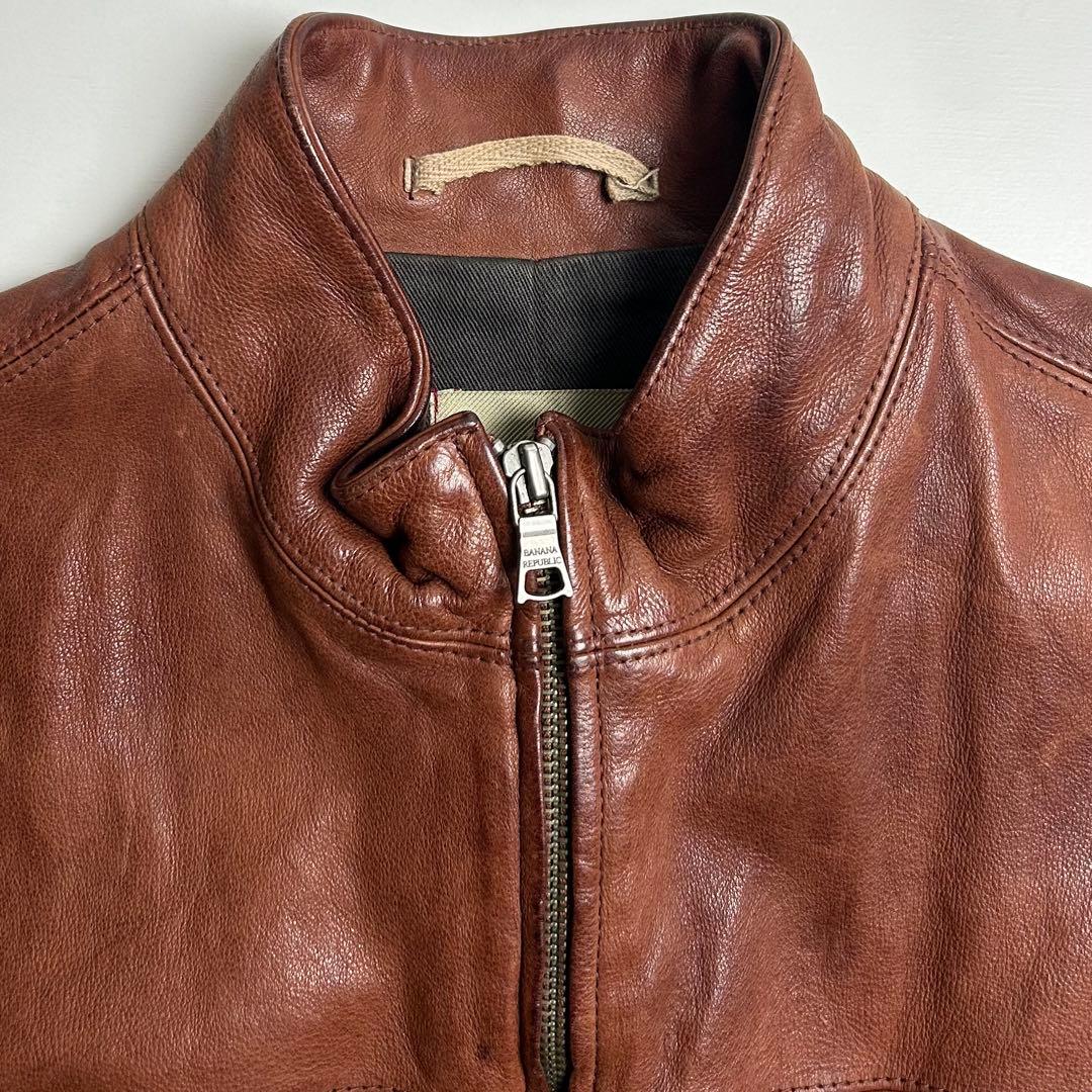 00s【美品】バナナリパブリック/レザージャケット/ライダース/OLD GAP