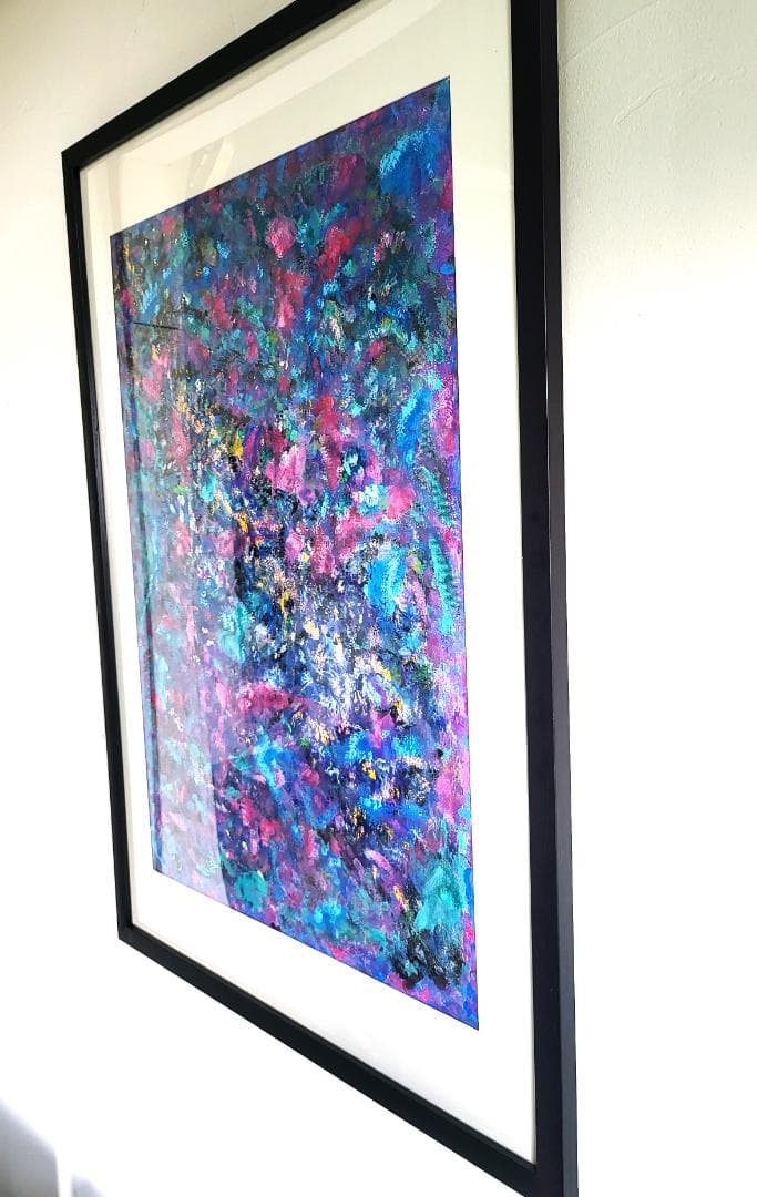 ミルキーウェイ/ 抽象画 77×56㎝ B2額縁セット 原画限り インテリア