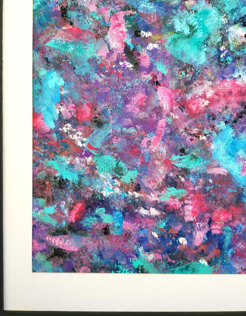 ミルキーウェイ/ 抽象画 77×56㎝ B2額縁セット 原画限り インテリア