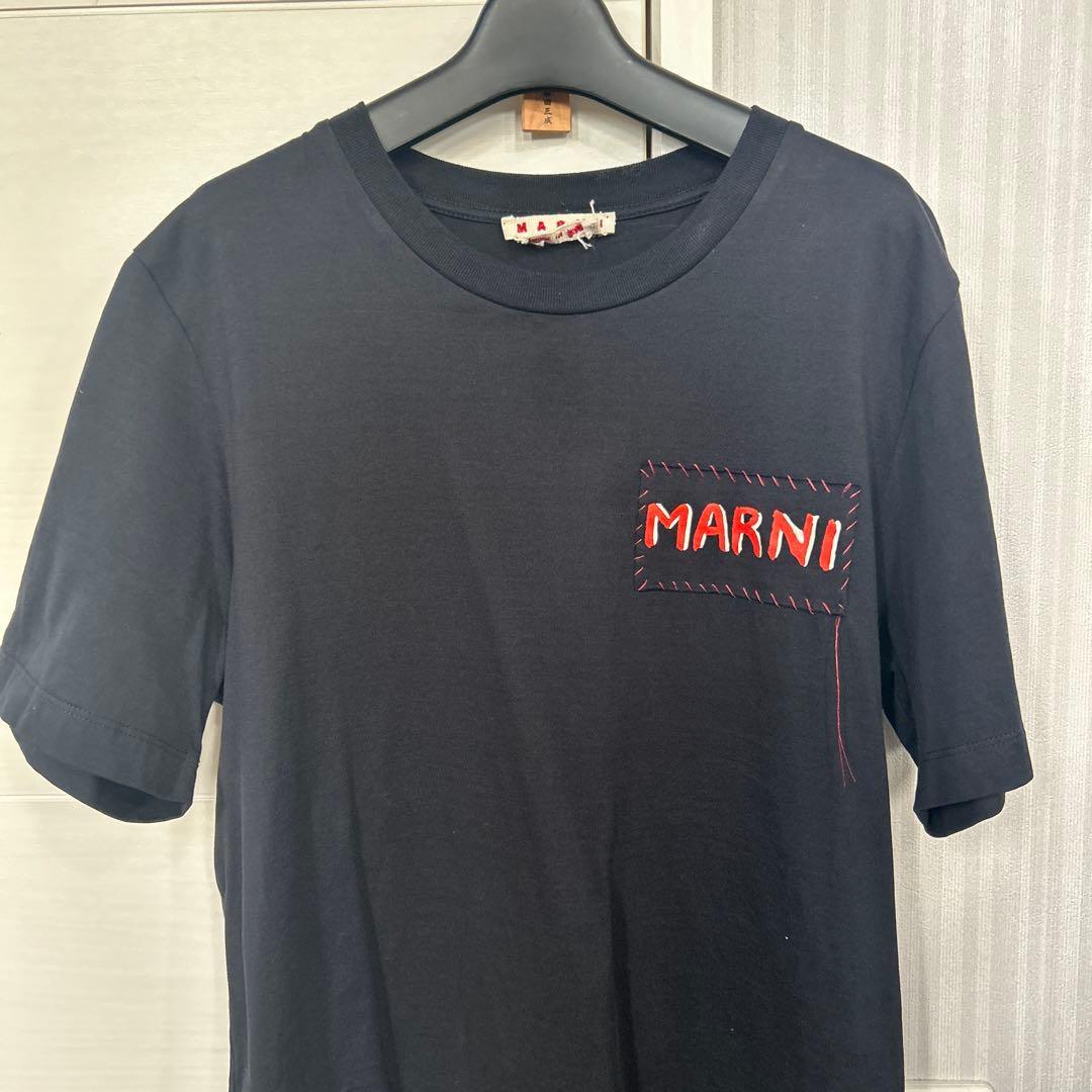 MARNI マルニ ハンドステッチ ボックスロゴ Tシャツ