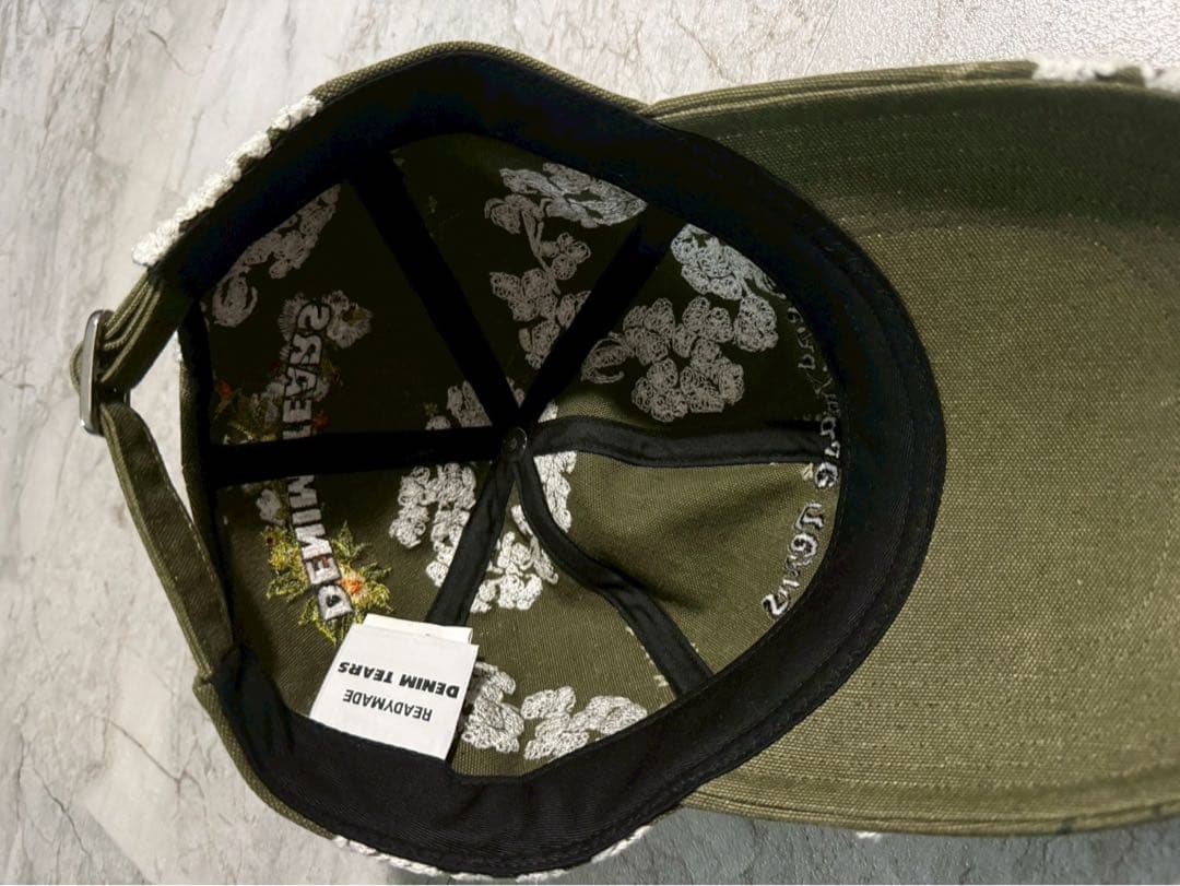 ひ*ゅ様 READYMADE DENIM TEARS 花柄刺繍キャップ