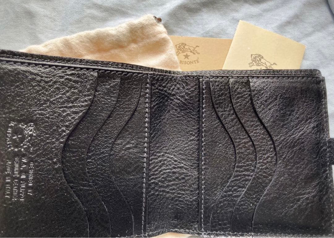 新品　イルビゾンテ　折りたたみ　財布　ブラック　ラウンドファスナー　ミニ